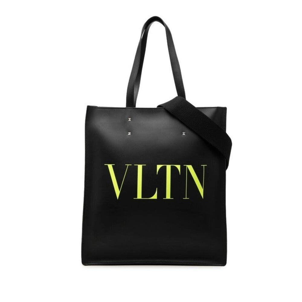 Valentino Garavani Rockstud VLTN Logo Tote Bag Black